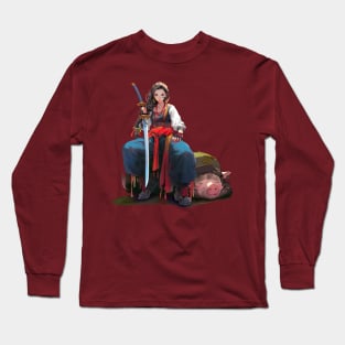 Ukrainian Cossack warrior girl Long Sleeve T-Shirt